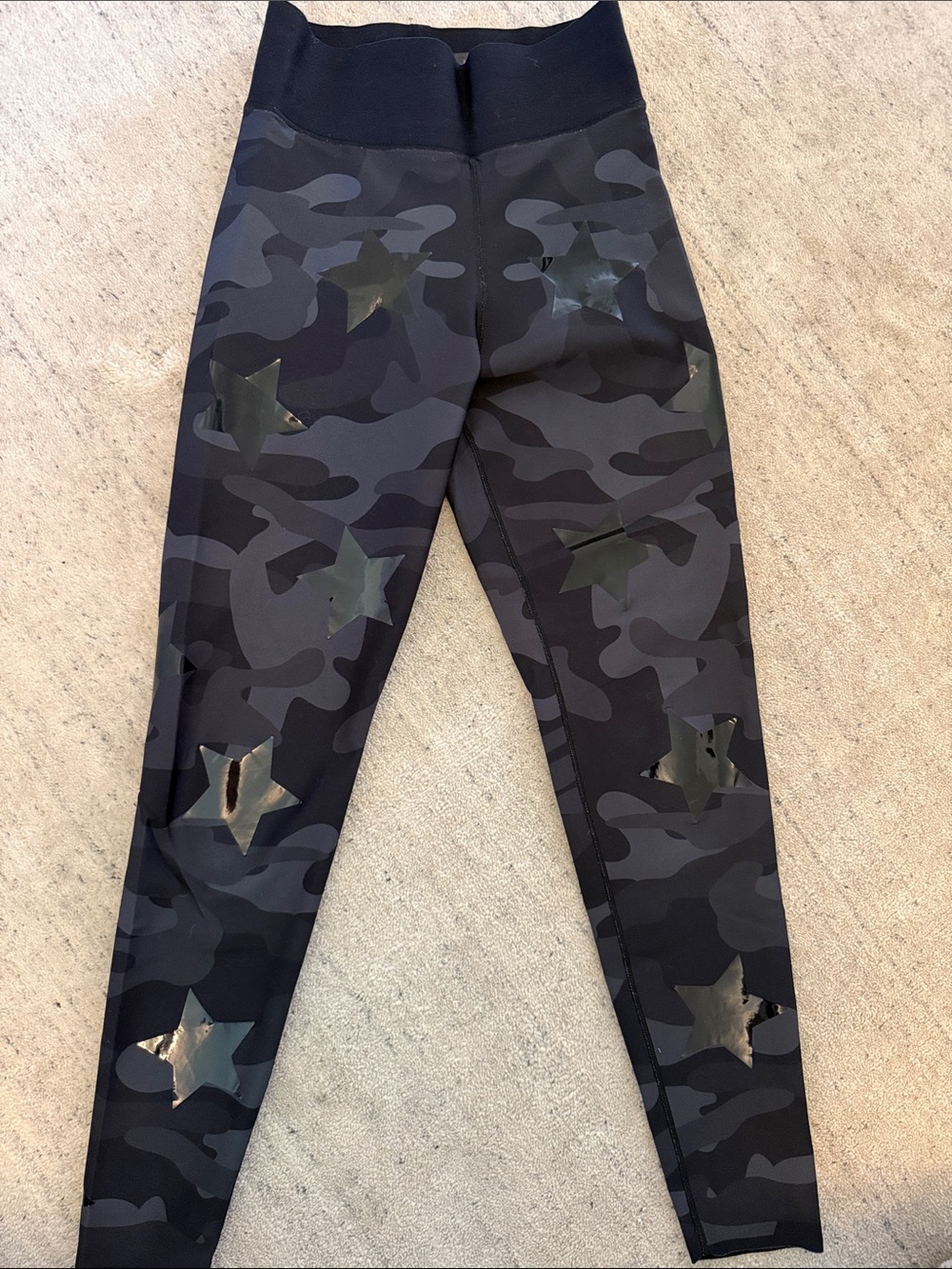 Ultracor Black & Gray Camo Leggings with Shiny Star Accents